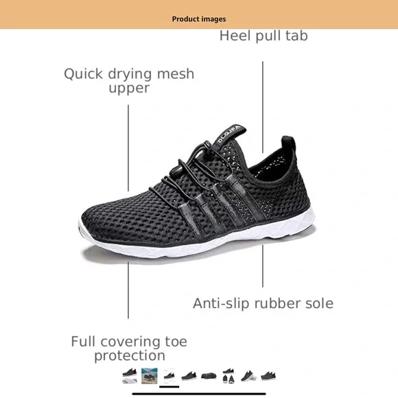 Aqua Black Mesh Swim Shoes - Picture 4 of 5